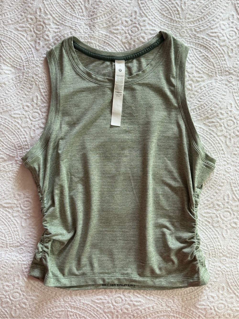 lululemon athletica Olive Green Side-Ruched Tank